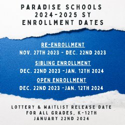 Paradise School Open Enrollment Begins